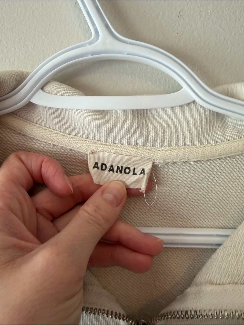 Adanola Cream Zip-Up Pullover Sweater - Picture 2 of 4
